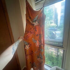 Selfie Leslie floral midi dress with cowl neck. Size S, worn once